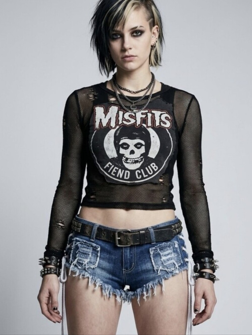 Distressed Dark Blue Denim Frayed Women's Shorts